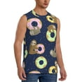 thumbnail image 2 of Daiia Sloth with Donuts Printed Men's Tank Tops,Casual Soft Sleeveless Gym Muscle Shirts Bodybuilding Tee-Medium, 2 of 8