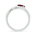 thumbnail image 2 of ANGARA Natural Criss Cross Pear Shaped Ruby Ring with Diamond Accents in 14K White Gold for Women (Size-7x5mm) | July Birthstone Jewelry for Her | Natural Ruby Rings, 2 of 9