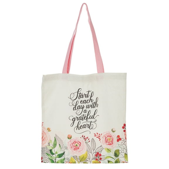 With Love Inspirational Women's Fashion Tote Bag: Start Each Day with a Grateful Heart, Durable Shopping Shoulder H, (Hardcover)