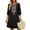 Black, variant on Odbmxy Boho Midi Dresses for Women 3/4 Sleeve Fall Cotton Linen V-Neck Dresses for Women Vacation Peasant Embroidery