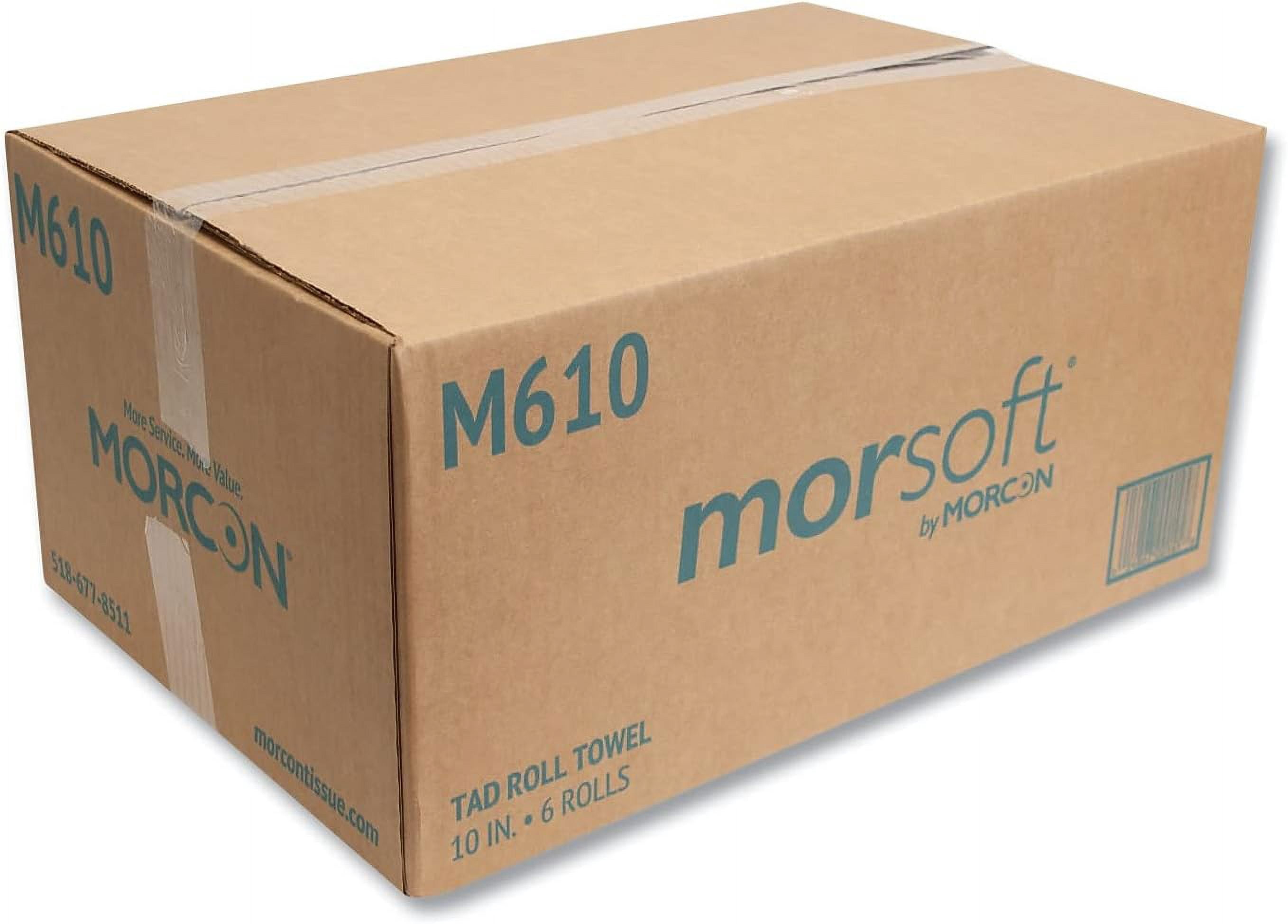 Morcon Paper M610 Hardwound Roll Towels, 1-Ply, 10-Inch x 500 ft, White, 6 Rolls/Carton