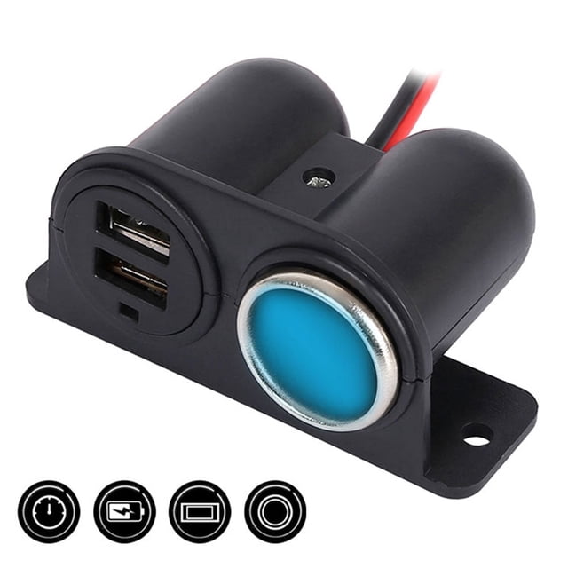 Vensio -Multi-Port Car Cigarette Lighter Socket Splitter with Dual USB Charging Ports, 12V/24V Power Adapter with Intelligent Identification and Overload Protection