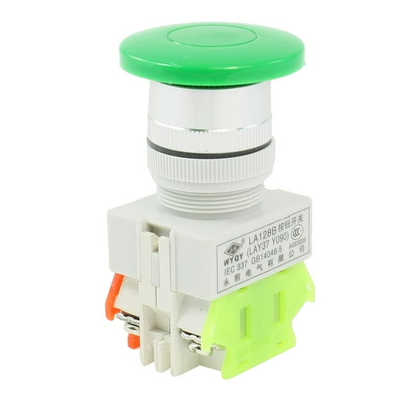 660VAC 10A DPST 1NO 1NC 4-Terminal Mushroom Momentary Pushbutton Switch