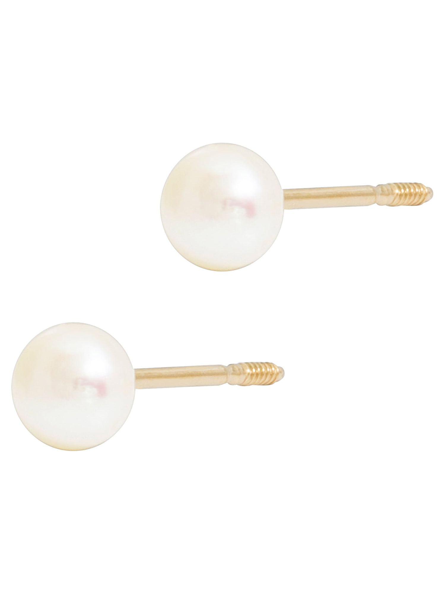 Brilliance Fine Jewelry Girl’s/Tween 14K Yellow Gold Button Pearl Stud Earrings