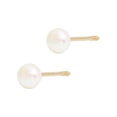 thumbnail image 4 of Brilliance Fine Jewelry Girl’s/Tween 14K Yellow Gold Button Pearl Stud Earrings, 4 of 5