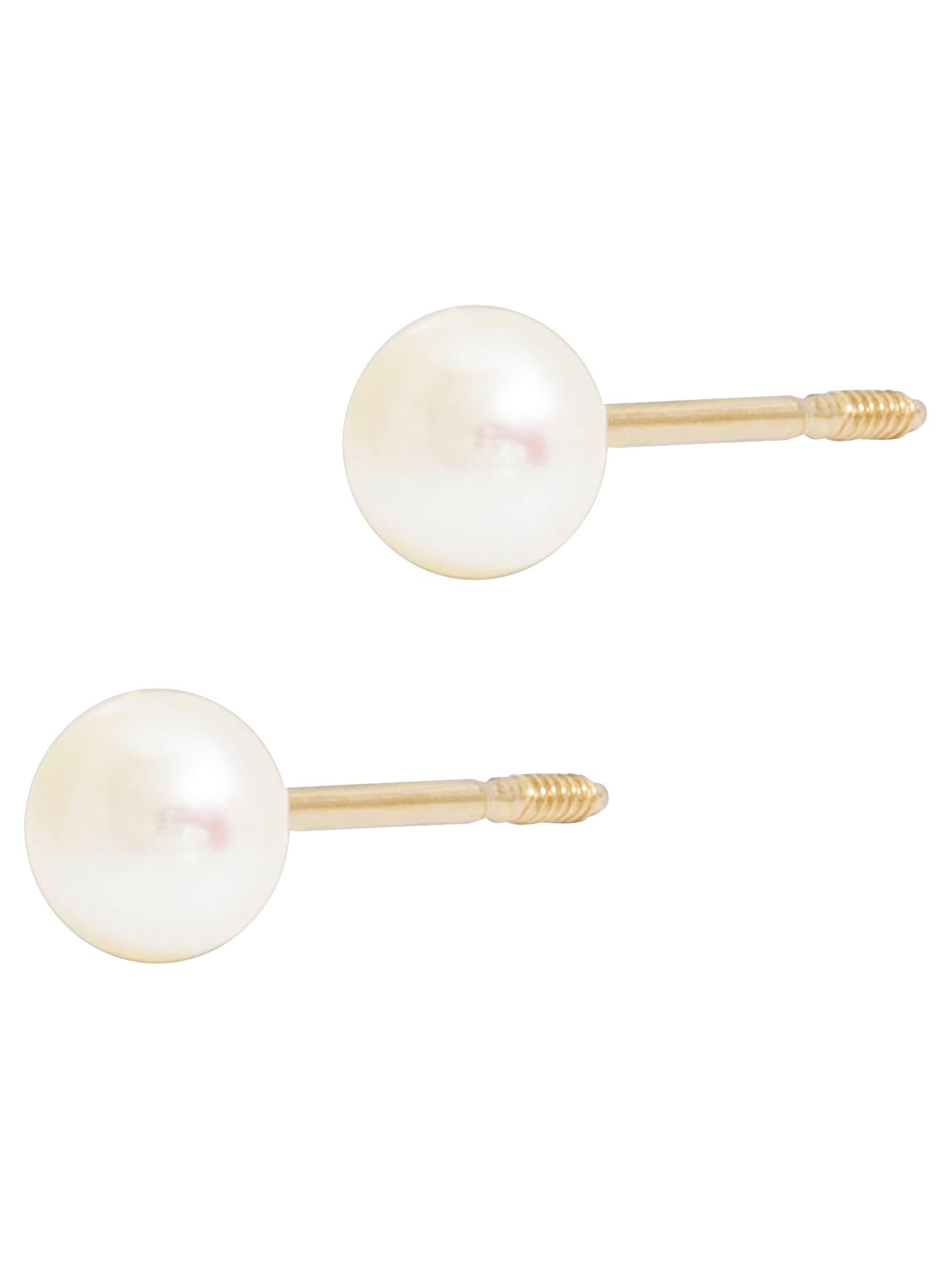 Brilliance Fine Jewelry 14K Yellow Gold Pearl Stud Earrings photo 4