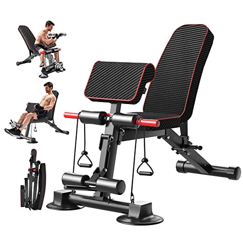 Z ZHICHI Adjustable Weight Bench multi-function Workout Bench for Home Gym,Foldable Incline Decline Benches for Full Body Workout 330LBS