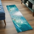 thumbnail image 3 of Teal Blue Coastal Wave 2'x6' Runner Rugs for Hallway Kitchen Bedside Non Slip Washable, Modern Summer Ocean Beach Sea Entryway Rug Runners with Rubber Backing, Long Carpet Runner for Laundry Room, 3 of 8