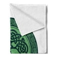 thumbnail image 2 of Celtic Tree Soft Flannel Fleece Blanket, Stamp Style Old Motif with Natural Elements and Knot Like Design, Cozy Plush for Indoor and Outdoor Use, 50" x 60", Dark Teal and Pale Green, by Ambesonne, 2 of 5