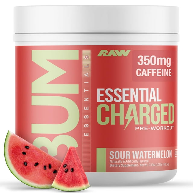 Suplemento previo al entrenamiento RAW Essential CHARGED Sour Watermelon