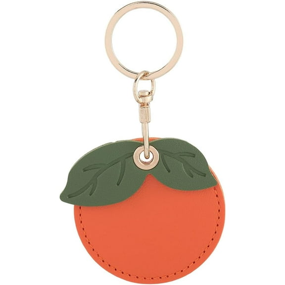 1 Box Orange Keychain Charms Airtag Keychain Holder Fruit Food PU Imitation Leather Air Tag Cover Alloy Rings GPS Case Key Chains for Handbags Card Car Key Bags Purse Wallet DIY Decoration