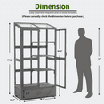 thumbnail image 3 of MCombo Cold Frame Greenhouse, Tall Wooden Greenhouse for Outdoor Indoor Use with Polycarbonate Panels, 3 Tier Garden Cold Frame with Drawer and Shelves, 0864, 3 of 7
