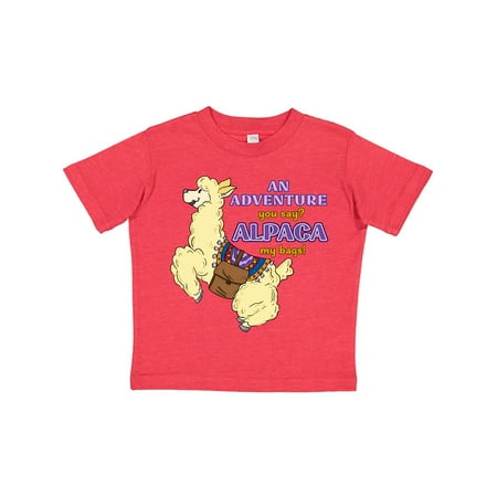 

Inktastic Cute Jumping Alpaca-An Adeventure You Say ALPACA my bags! Gift Toddler Boy or Toddler Girl T-Shirt