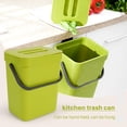 thumbnail image 2 of Trash Can with Lid Under Sink Green Trash Can Plastic Waste Basket Hanging Waste Bin for Bathroom/Office,Waste Compost Bin for Kitchen Small Garbage Can for Bedroom 0.8 Gallon, 2 of 7