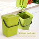 thumbnail image 3 of Bote de basura con tapa, cesto de basura de plástico verde, cesto colgante para baño/oficina, abono para residuos de cocina, basura pequeña para dormitorio, 0,8 galones, 3 of 4