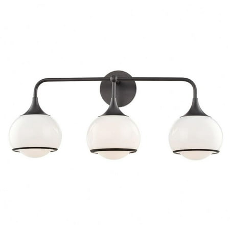 

3 Light Metal Wall Sconce with Shiny Opal White Glass-11.25 inches H By 26.75 inches W-Old Bronze Finish Bailey Street Home 735-Bel-3321905