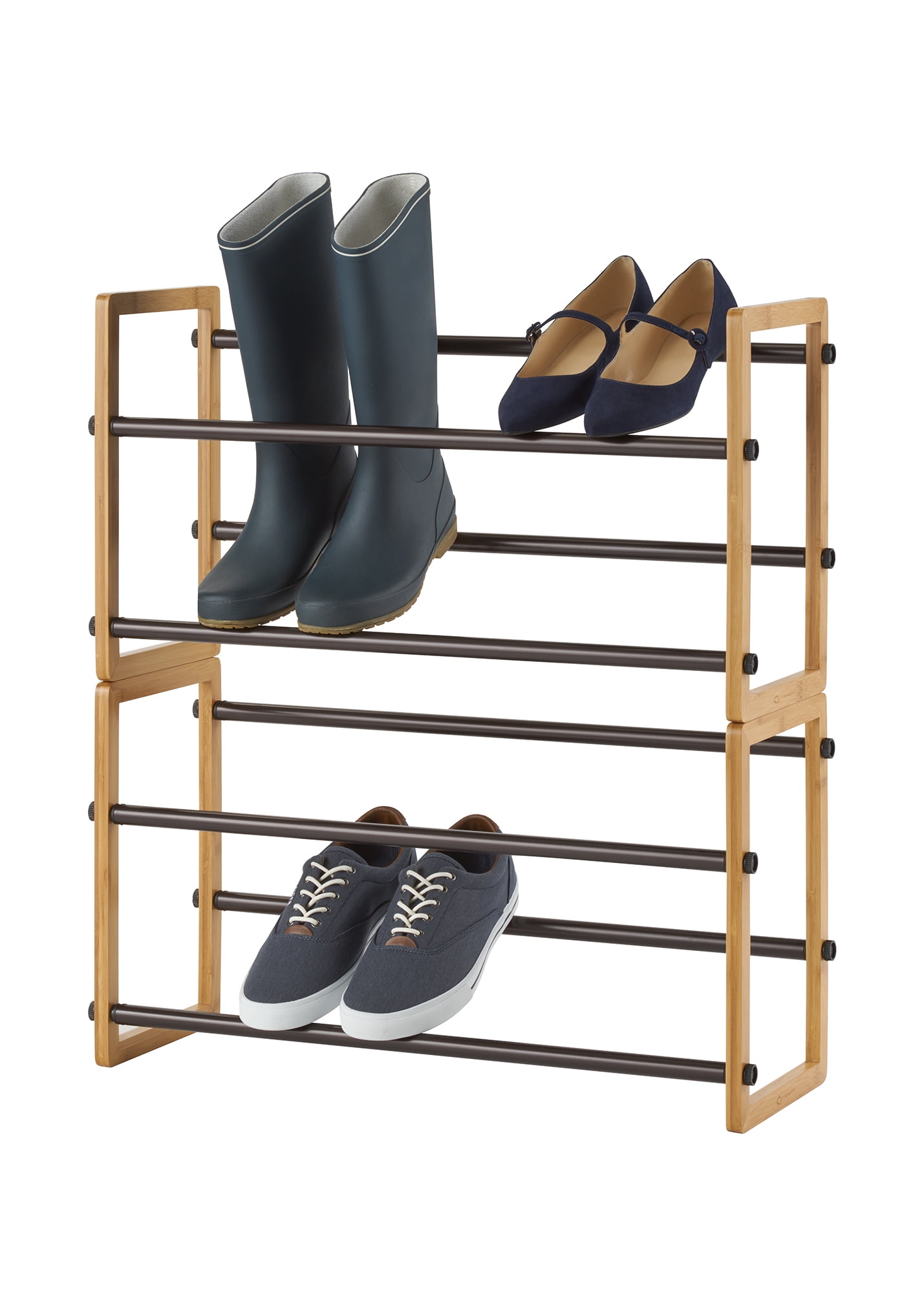 TRINITY Basics 2Shelf Expandable Shoe Rack, Bamboo (2Pack) Walmart