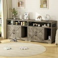 thumbnail image 2 of Vabches  Cat Litter Box Enclosure with Cat Scratch Pad,Hidden Cat Washroom Furniture with Entry Open Compartment,Gray, 2 of 6