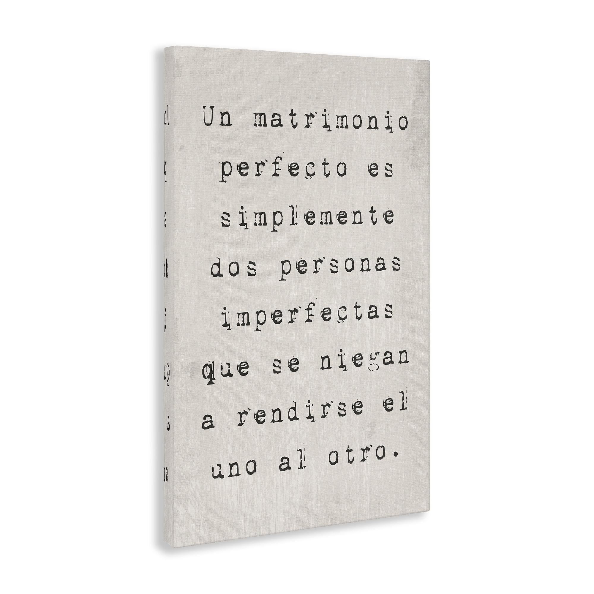 Stupell Industries Un Matrimonio Perfecto Inspirational Quotes & Sayings Painting Wrapped Canvas Art Print Wall Art, 30 x 45