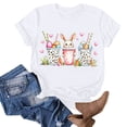 thumbnail image 4 of Blusas de Manga Corta para las Mujeres Divertida Impresión Cuello Redondo Camiseta Vintage, Blusas de Primavera para las Mujeres, 4 of 4