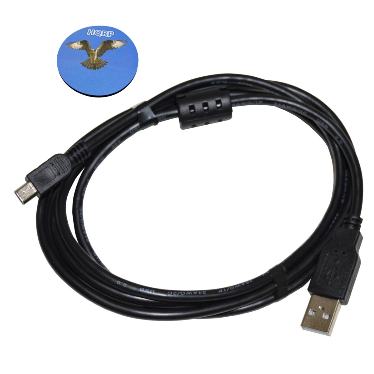 HQRP Long 6ft USB to Mini USB Cable for Garmin nuvi 1450 / 1450LM