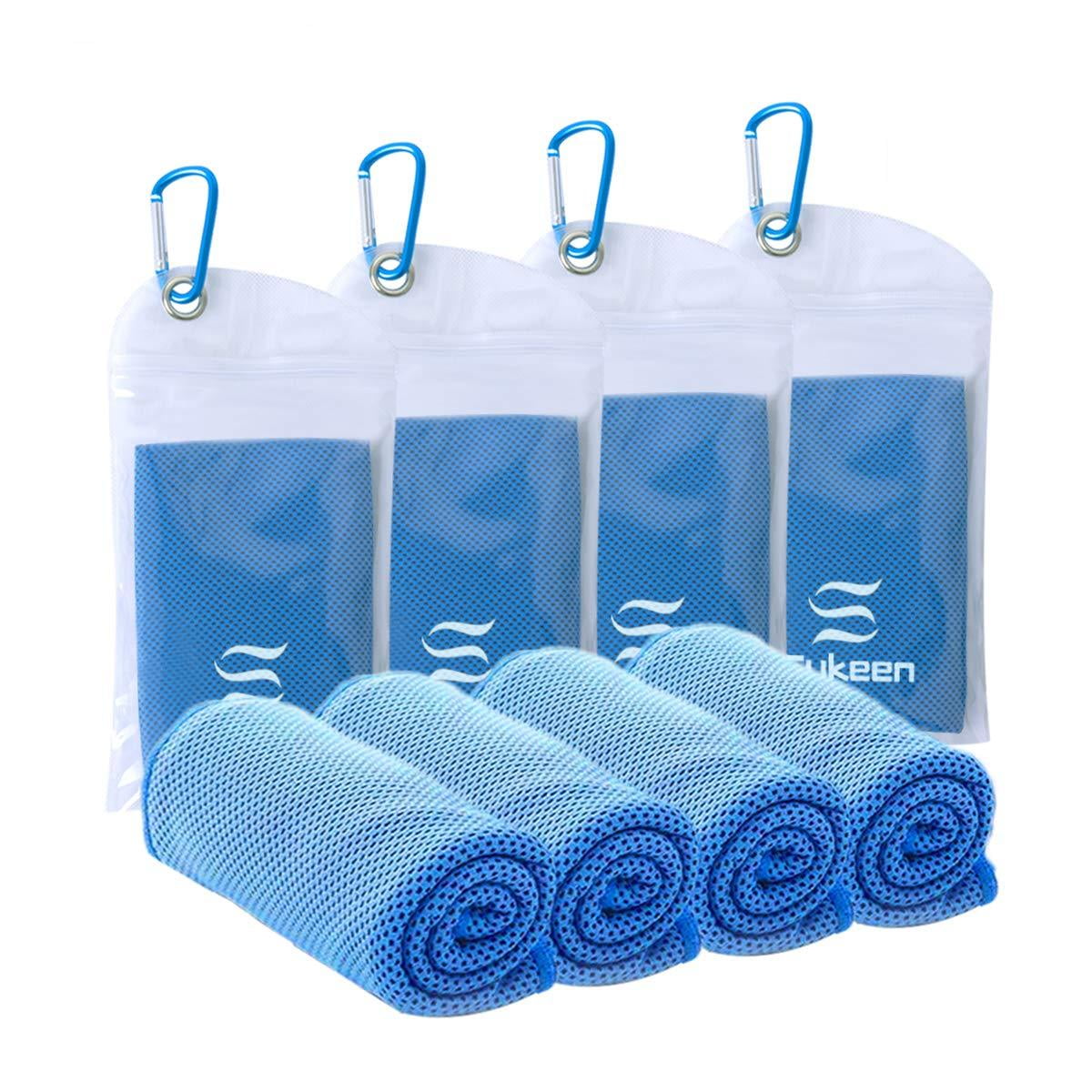 Blue 12“x40”）Ice Towel for Men,Microfibre,Soft Breathable Instant Towel for Sport,Cycling,Yoga, Golf, Gym, Camping, Running,Workout Skyzzie Cooling Towel for Neck