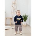 thumbnail image 6 of BemeyourBBs Boy 2-piece Outfit Long Sleeve Embroidery Sweatshirt Plaid with Pants, 6 of 9