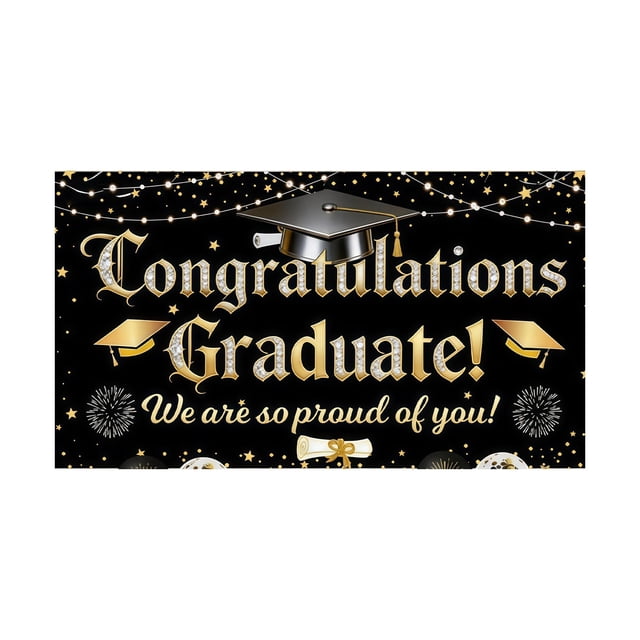 zhangmingg Class of 2026 Graduation Banner Large Horizontal Party Decoration Customizable Year Celebration Sign