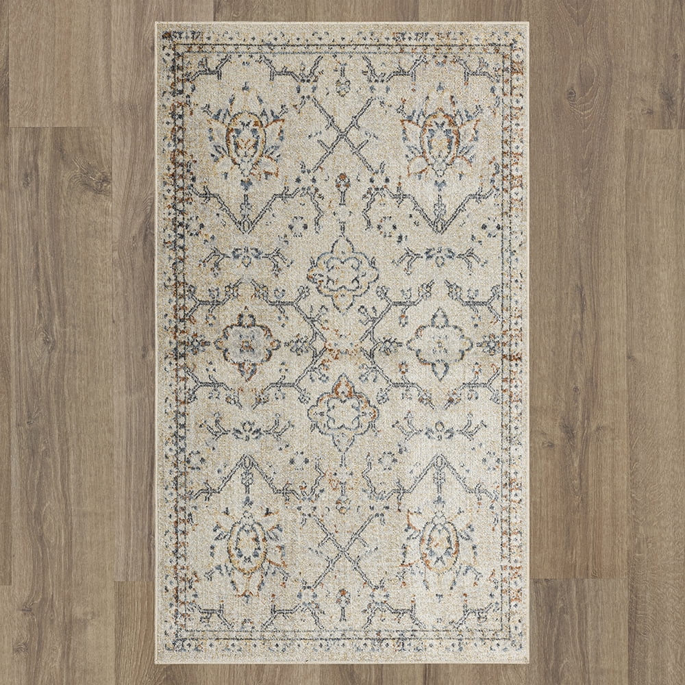 Mohawk Home Arete Floral Indoor Polyester Area Rug, Cream, 2'11" x 5'