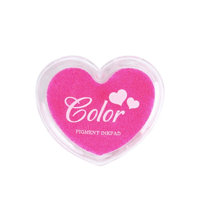 Amdohai Craft Finger Ink Pad Stamps Candy Colors Heart-Shaped Design Fingerprint Inkpad for DIY Scrapbooking Rubber Stamp Card Making