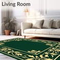 thumbnail image 2 of ODIKA 5'x7' Machine Washable Non-Slip Area Rug, Noble Verdant Garden Treasure Exquisite Handwoven Jewel Accent High Traffic Rug with Pad, Green, 615121, 2 of 8