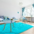 thumbnail image 6 of Junovo Super Soft Fluffy Area Rugs Modern Shag Rug for Bedroom Living Room,Cute Carpets for Kids Nursery Girls Home Dorm,8'x10',Blue, 6 of 7