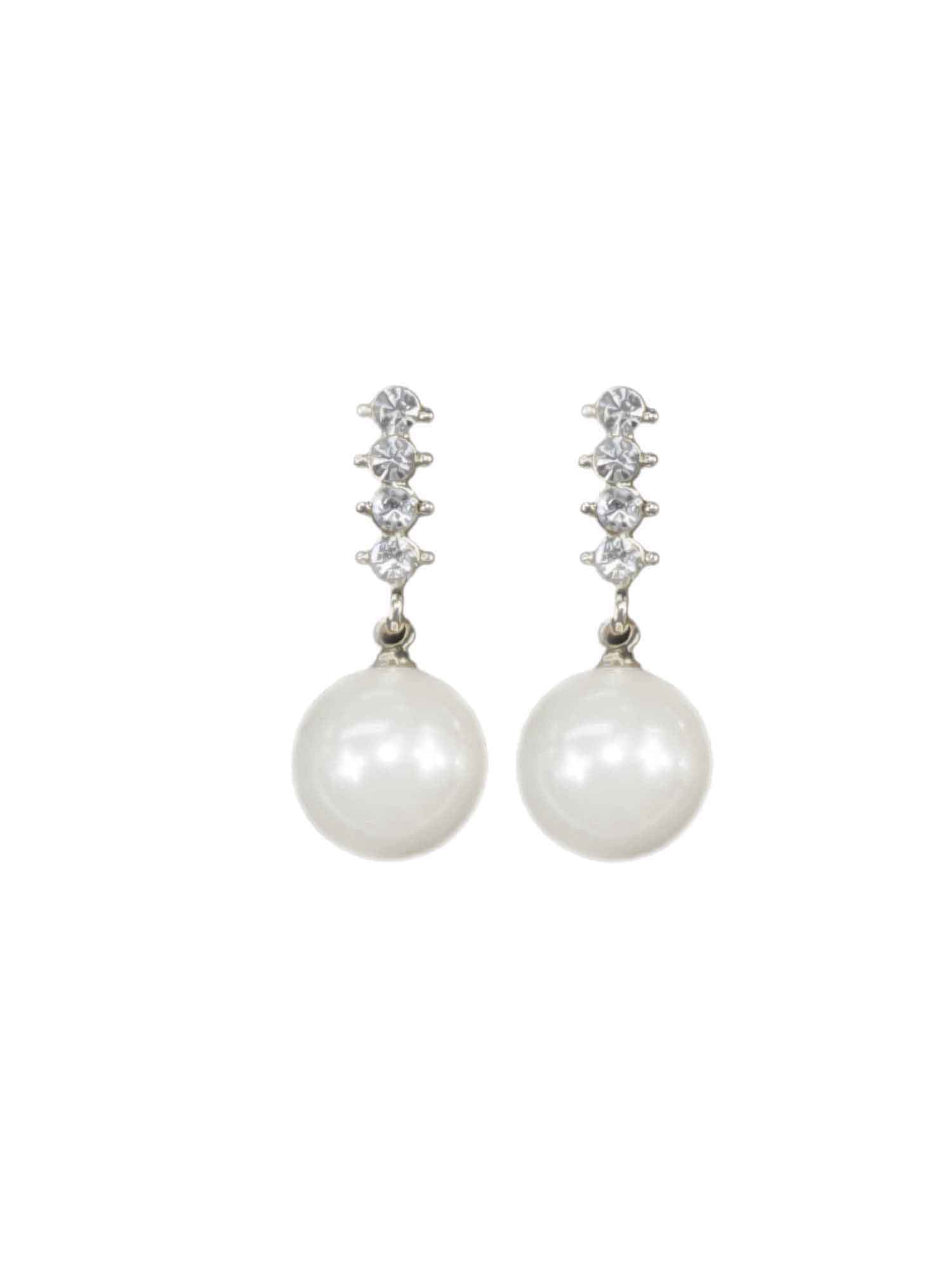 White Baroque Pearl Earring 18k Hook Flawless Fashion Wedding Dangle Jewelry 