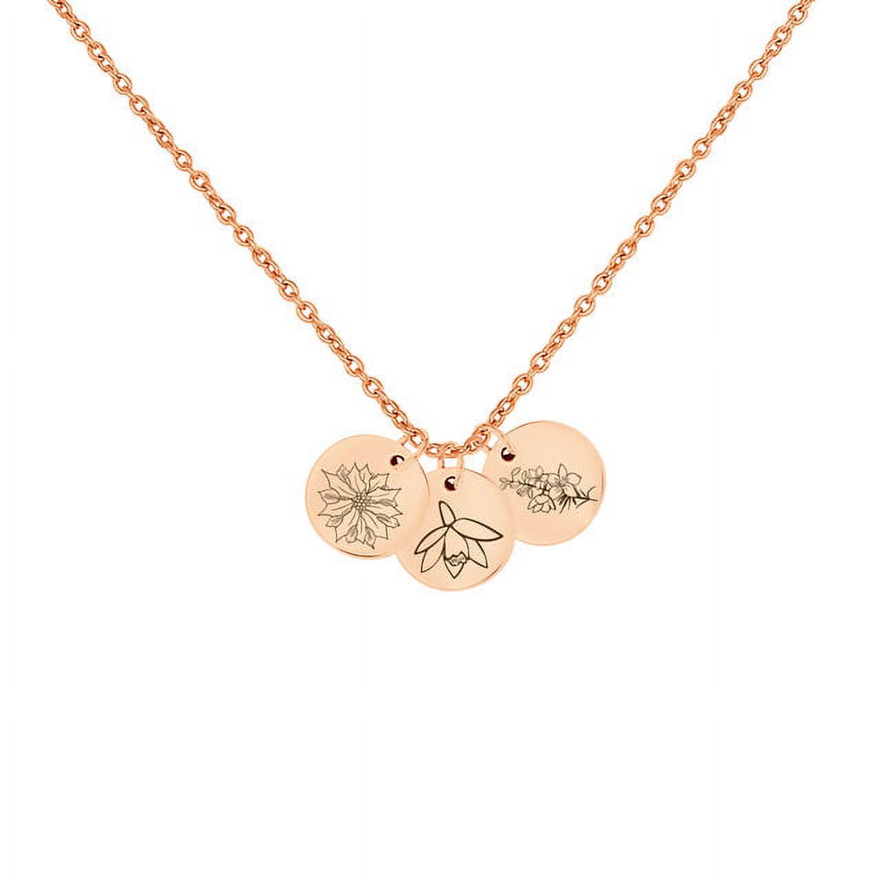 Personalized Birth Flower Necklace - Birthflower Necklace With Back Initial - Poppy Flower Charm - Birth Flower Gift - Birthday Gift for Daughter