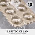 thumbnail image 4 of HONGBAKE Nonstick Donut Pans for Baked Doughnuts, 2-Pack 6 Cavity Upgraded Deepened Doughnut Pan, Heavy Duty Mini Donut Tray for Oven - Bronze Gold, 4 of 8