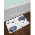 thumbnail image 2 of Dandelion Bath Mat, Monochrome Flowers with Flying Blooming Nature Inspiration Botany Theme, Plush Bathroom Decor Mat with Non Slip Backing, 29.5" X 17.5", Indigo and White, by Ambesonne, 2 of 2