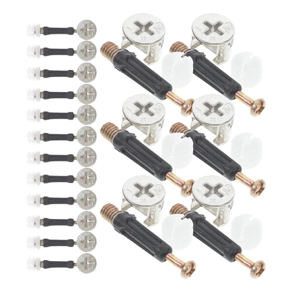 BESTYASH 24 Sets Furniture Cam Lock and Dowel Fastener Kit for Cabinet, Wardrobe, Drawer Assembly and Secure Fixing