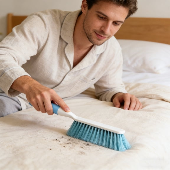 COM1950s Long Handle Cleaning Brush, Soft Bristle Dust Brush, Multifunctional Fabric Brush for Sofa, Carpet, Bed, and Upholstery