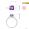 thumbnail image 4 of ANGARA Natural Classic Solitaire Cushion 2.2 ct Amethyst Cocktail Ring in 14K White Gold for Women (Size-8mm) | February Birthstone, Anniversary, Jewelry Gift for Women | Natural Amethyst Ring, 4 of 8