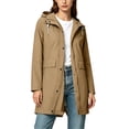 thumbnail image 4 of Dxzfnsa Raincoat Women Waterproof Long Hooded Rain Jacket Trench Coats Windbreaker Travel Jacket Plaid Drawstring Waistband Coats with Pockets S-2XL, 4 of 9
