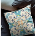 thumbnail image 4 of HomeRoots 417176 5 x 20 x 20 in. Off White & Blue Zippered Suede Geometric Throw Pillow, 4 of 5