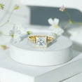 thumbnail image 3 of Rosec Jewels Moissanite Princess Cut Engagement Ring 3 Carat - 8 mm - Solitaire Bezel Set Ring - D-VS1 Quality Certified, 18K Yellow Gold, US 5.50, 3 of 8