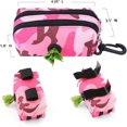 thumbnail image 4 of Paquete de 2 soportes para bolsas de caca de perro – Dispensador de bolsas de caca para correa – Soporte para bolsa de basura para perro para fijación de correa portátil, 2 cremalleras de bloqueo, soporte para bolsa de caca de perro, camuflaje rosa azul ER, 4 of 5