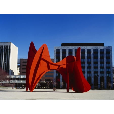 Alexander Calder Sculpture - Sculpture in Front of a Building, Alexander Calder Sculpture, Grand Rapids, Michigan, USA Print Wall Art