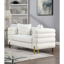 Contemporary Style White Color 1pc Loveseat Only Horizontal Tufting Couch Living Room Furniture