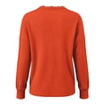 thumbnail image 6 of Uaswgudfs Women's Sweater Loose Fit Long Sleeve V Neck Scalloped Lace Trim Ribbed Knit Casual Pullover Top for Autumn Winter, 6 of 6