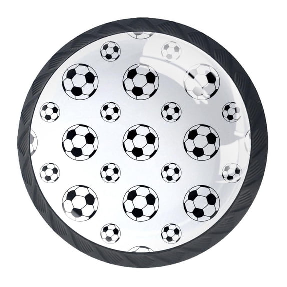 4 Pcs Football Knobs for Kitchen Cabinet Cupboard Dresser Bookcase Drawer Pulls Handles Round Home Decor