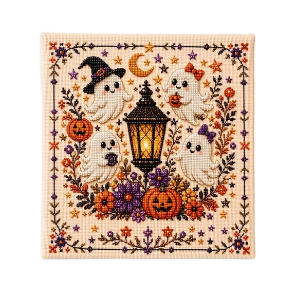 Halloween Ghost Pearl Art DIY Kit, Spooky Cute 3D Diamond Painting Crafts for Adults, DIY Fall Home Decor Wall Art, Beginner DIY Seasonal Party Gift(C)