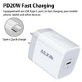 thumbnail image 6 of AILKIN Compatible with iPhone Charger Fast Charging with Usb C to Light-ning Cable 10ft Cords,20W PD Power Delivery USB C Charger Adaper Charger Blocks Compatible with iPhone 14/13/12/11,White, 6 of 7