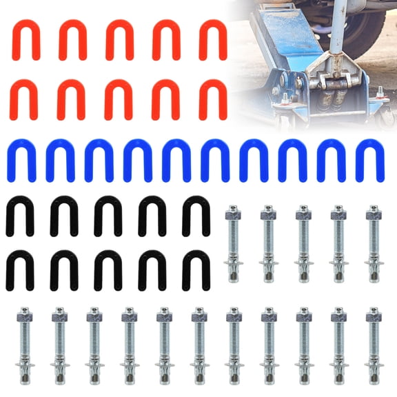RULLINE 46 Pcs Car Lift Installation Kit for 2 Post & 4 Post Lifts, Includes 3/4"x5.5" Wedge Anchor Bolts (16pcs) and Leveling Shim Set (10x 1/4", 10x 1/8", 10x 1/16"), Heavy-Duty  Carbon Steel